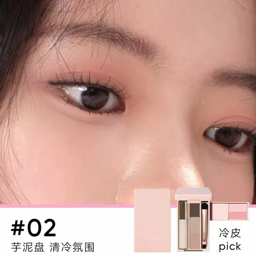 Judydoll Eyebrow Palette All-in-One Portable Powder Travel Makeup Set MultiFunction Mascara Blush Contouring