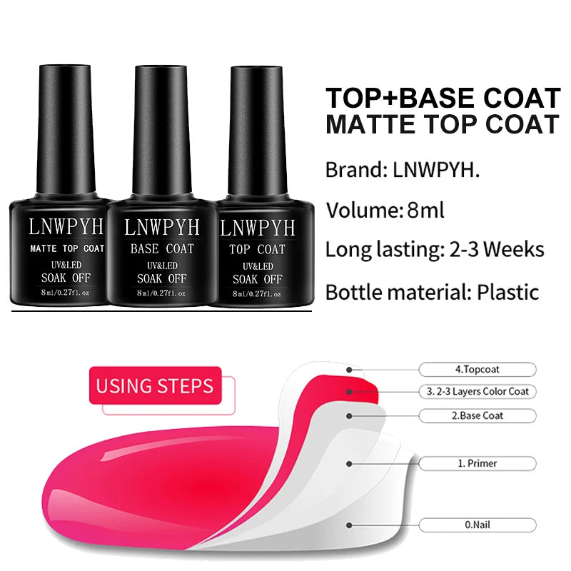 Gel Nail Polish Kit With LED Nail stove Nail Art Decorations Set Soak Off Gel Varnish Base Coat And Top Coat Manicure Tools Kit