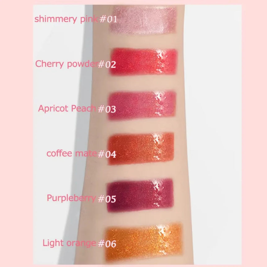 6PCS Moisturizing Lip Gloss Transparent Lip Oil Hydrating Lip Glaze Lip Plumper Hydrating Make Up Liquid Lipstick Lips Cosmetics
