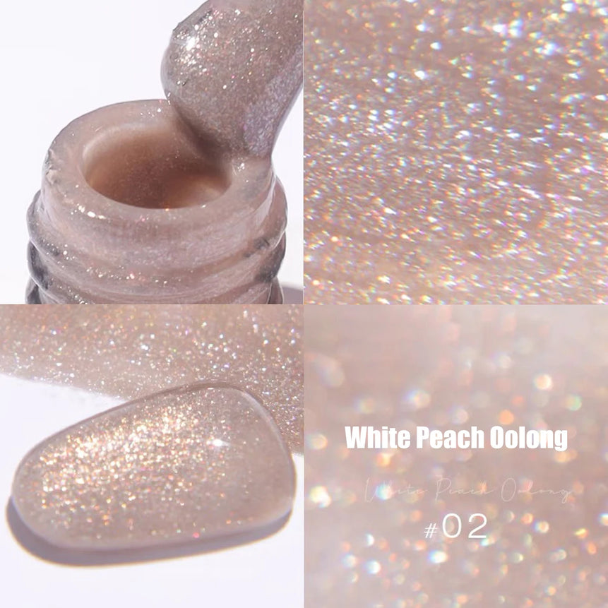 MIANEL1-12pcs 12ML Pink Blue White Green Series With Explosive Glitter Gel Nail Polish, Popular Yun Brocade Diamond Gel Polish