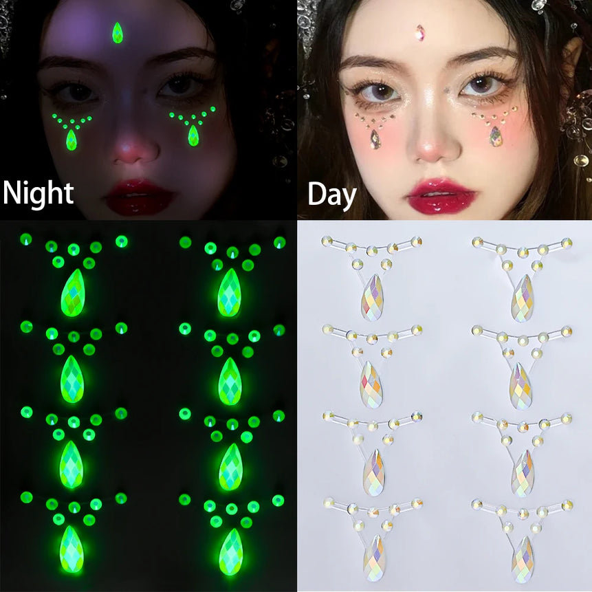 1pc Red Face Gems Jewels Rhinestone Stickers Self Adhesive Gems Stickers DIY Bling Jewel Crystal Sticker for Hair Face Eyes Body