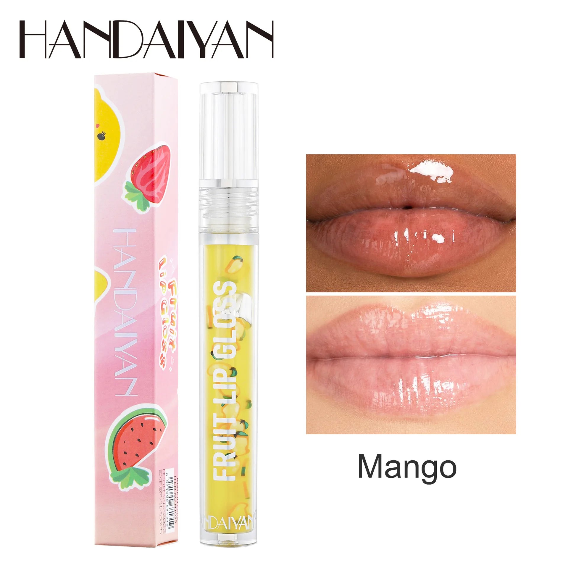 HANDAIYAN Fruit Flavored Lip Oil Moisturizing Transparent Lip Protector Glossy Water-Like Lip Care Glosses
