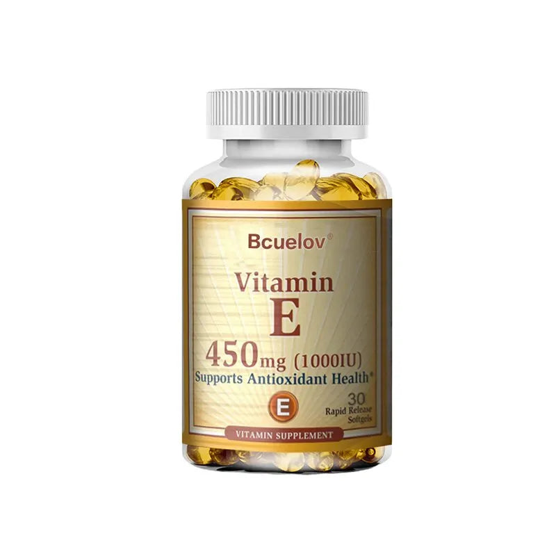 Bcuelov Vitamin E 1000 IU 450mg - for skin, hair, circulatory health, immune system support - antioxidant supplement