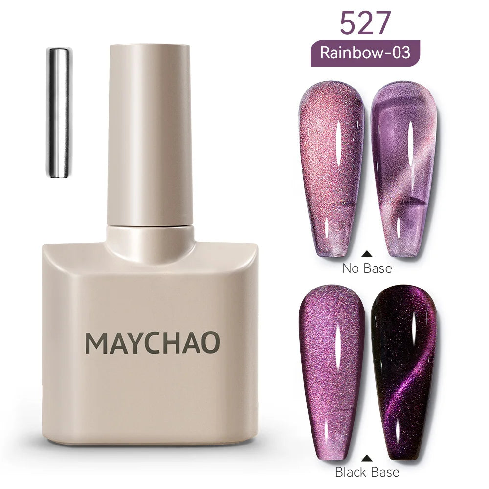 MAYCHAO 10ml Cat Magnetic Gel Nail Polish Cat Eye Glitter Effect Semi Permanent Soak Off UV Gel Varnish Manicure For Nail Art