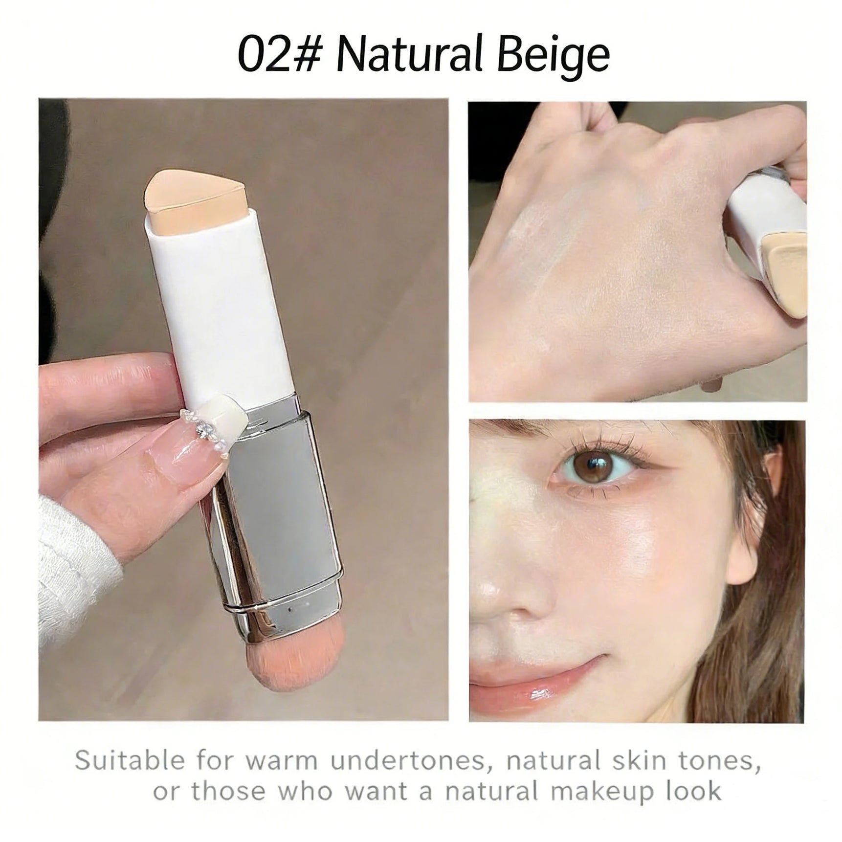 Dual-ended Foundation Stick Natural Matte Ivory White Natural Color Foundation Stick Even Out Skin Tone Provides Spot Foundation