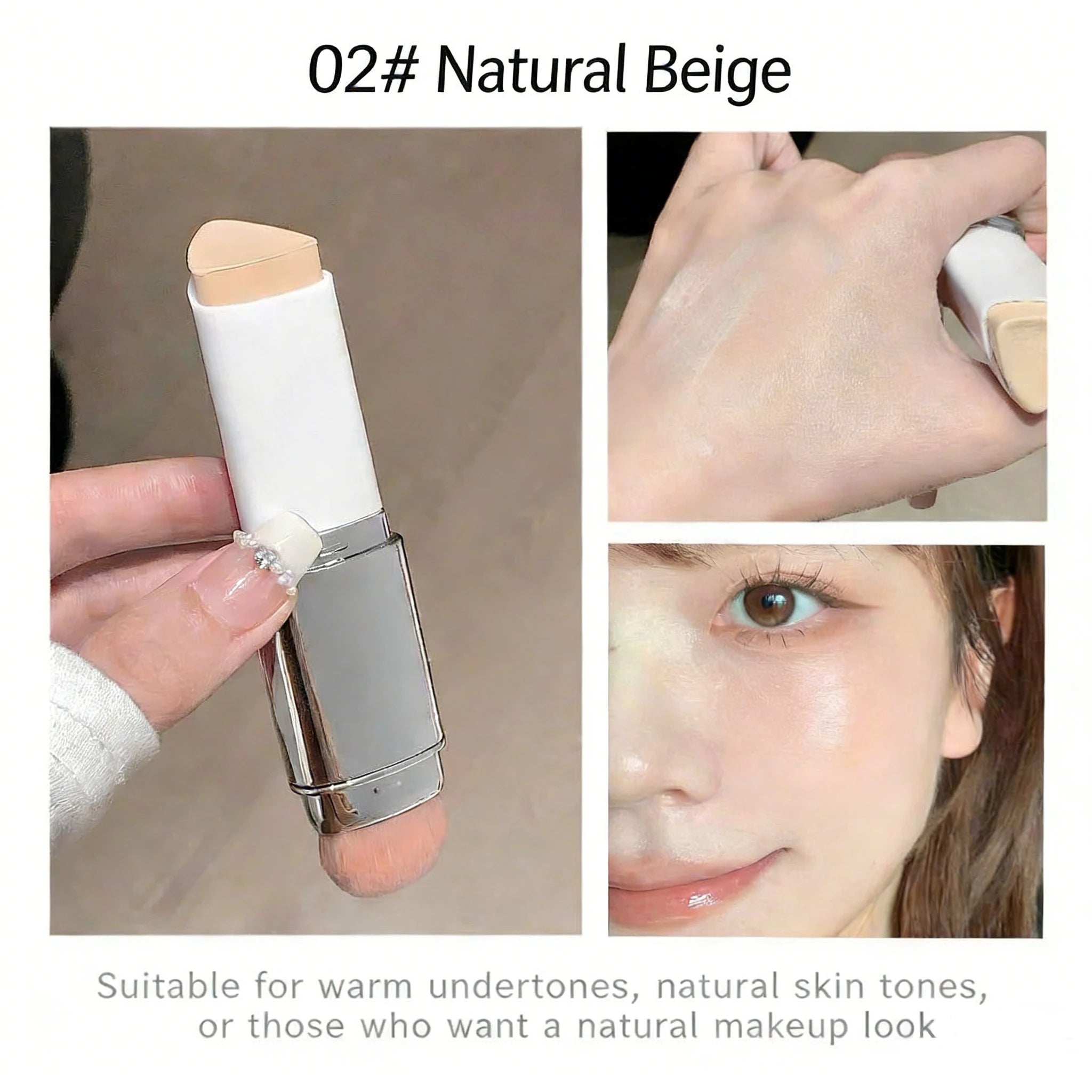 Dual-ended Foundation Stick Natural Matte Ivory White Natural Color Foundation Stick Even Out Skin Tone Provides Spot Foundation