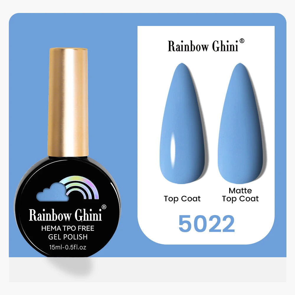 Rainbow Ghini 15ML 146 Colors Long-Lasting Colorful Gel Nail Polish Professional UV/LED Gel Polish Base Coat Matte Top Coat