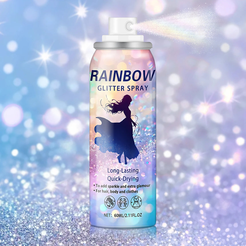 60ML Body Glitter Spray For Hair Body Long-Lasting Quick-Drying Shiny Hairspray For Festival Party Rave Temporary Glitter Spray