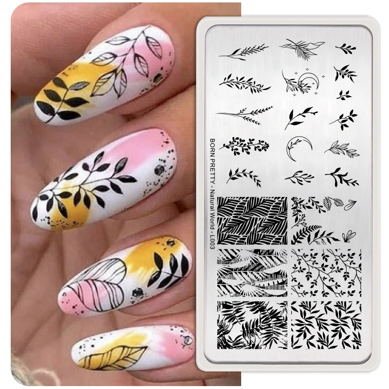 Stamping Plates Butterfly Necklace Floral Line Nail Art Templates Printing Image Manicure Tool