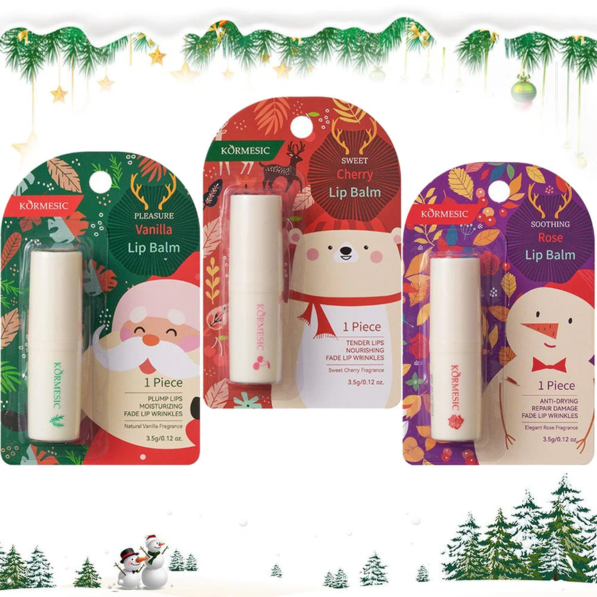 Holiday Moisturizing Lip Balm Fruit Flavors Lip Balms Gift Smooth Hydrating Tinted Lip Balm Care Christmas Lip Balm Party Favors