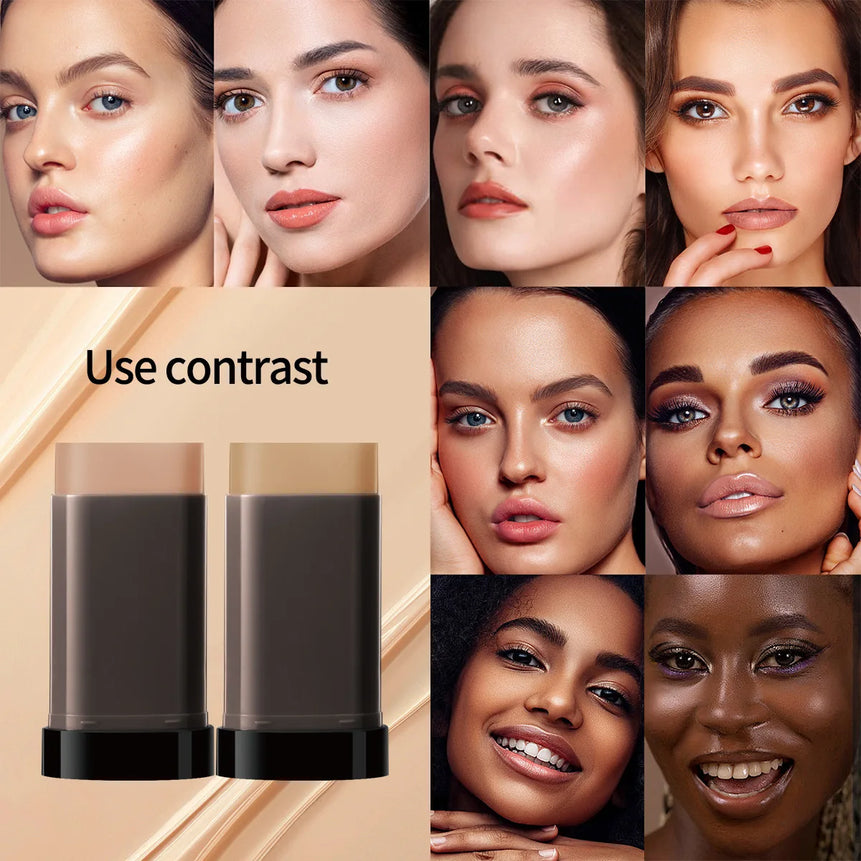 Moisturizing Foundation Stick Lasting Facial Concealer Cream Stick Full Coverage Waterproof Face Base Makeup Flawless Cosmetics