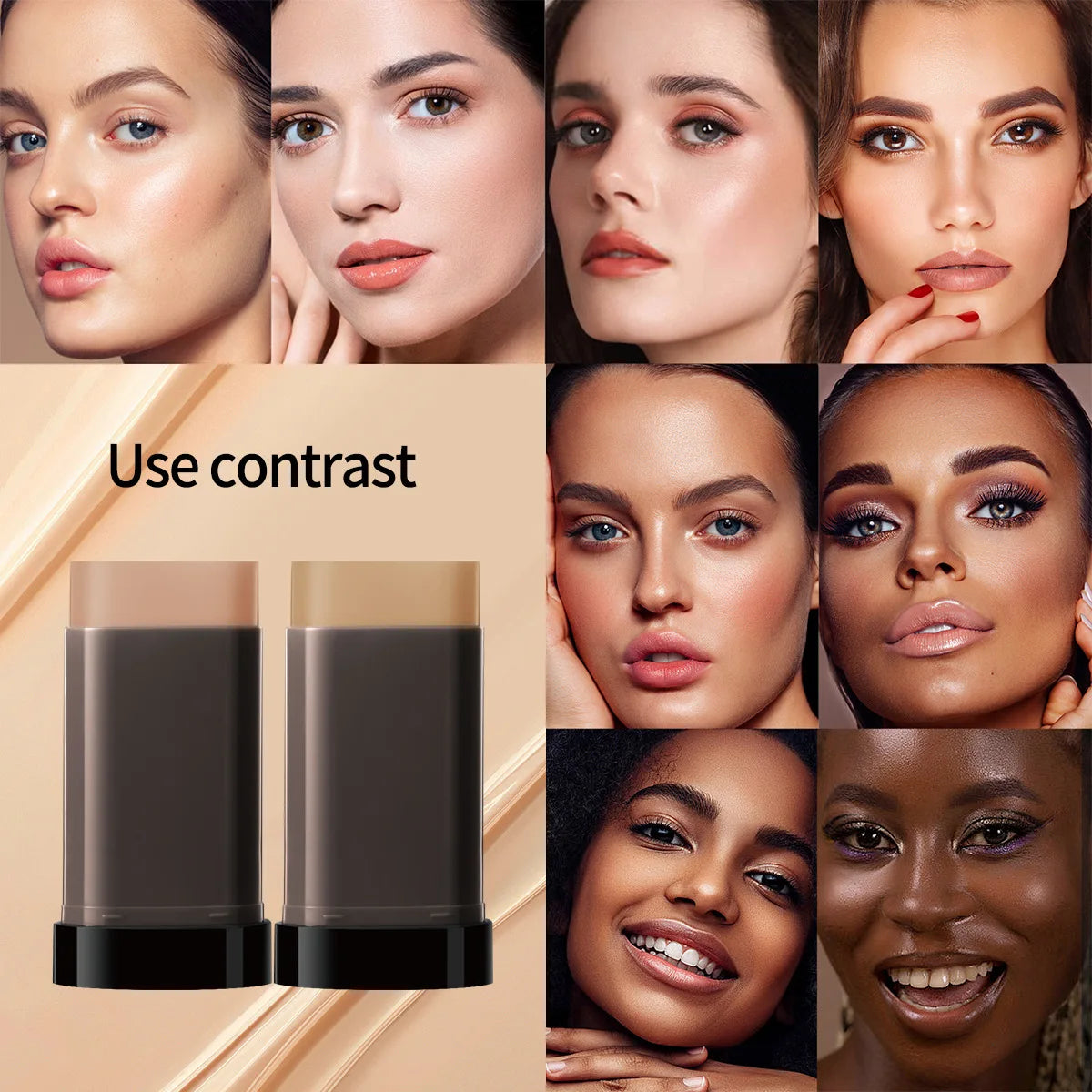 Moisturizing Foundation Stick Lasting Facial Concealer Cream Stick Full Coverage Waterproof Face Base Makeup Flawless Cosmetics