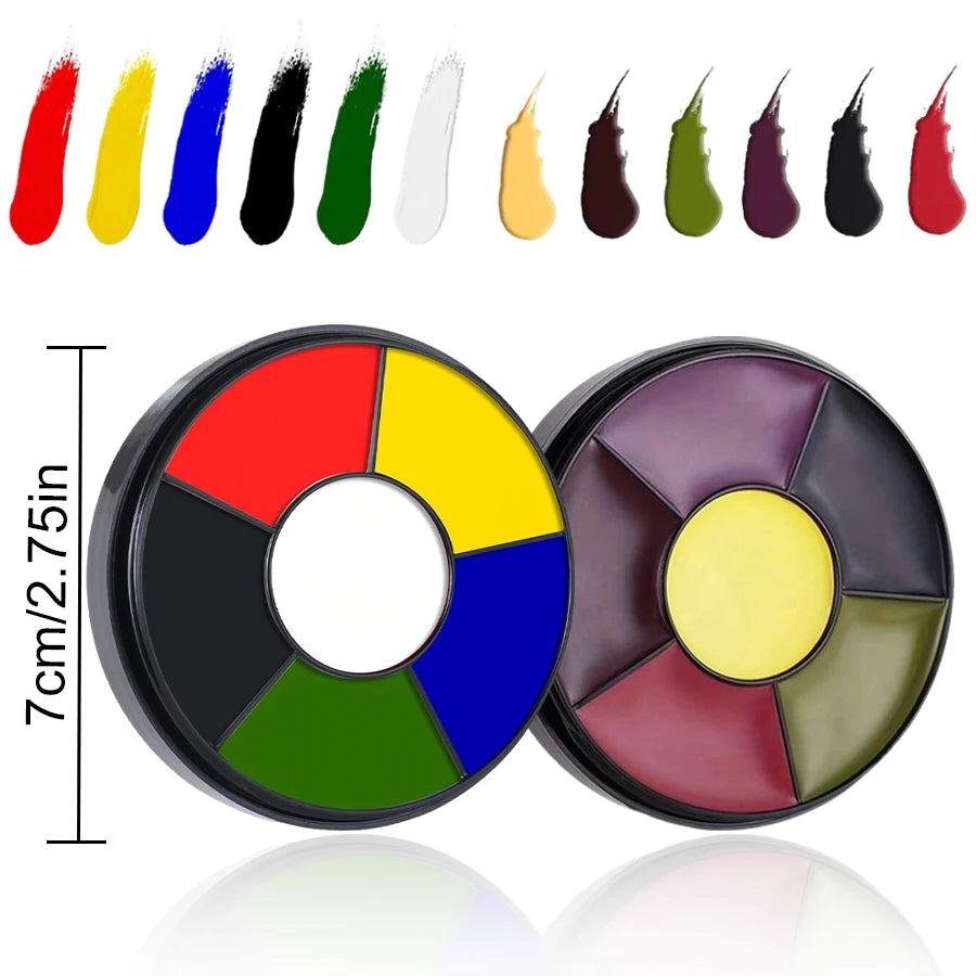 6-Color Blood Stasis Palette, Halloween Face Painting, Body Painting, Zombie, Vampire, Monster Dressing, Professional Special Effects Oil Paint, Not Easy to Dry