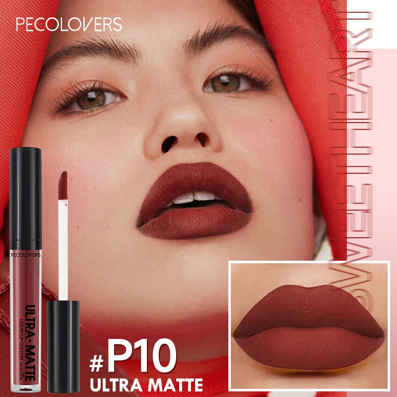 Matte Liquid Lipstick Waterproof Long Lasting Velvet Mate Nude Brown Red Lip Gloss Lint Tube Makeup Cosmetic Lipsticks Lipgloss