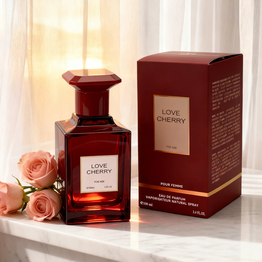 3.4 Oz Men's Eau De Toilette Spray - Men's Amber Spicy Perfume - With Black Cherry, Cherry Liqueur And Bitter Almond - Medium Pe