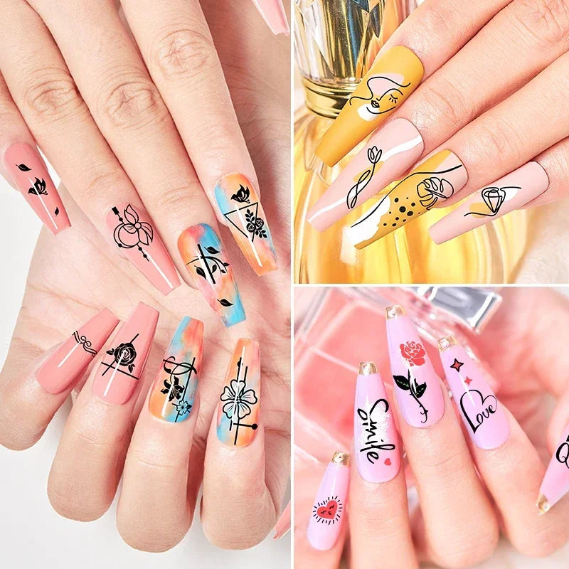 1PC Flower Leaves Line Geometric Stamping Plates Abstract Lady Face Nail Stamp Templates Printing Stencil Nail Art Decoration