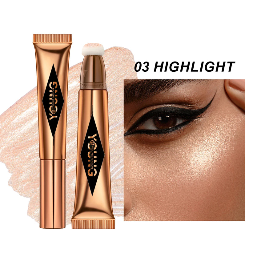 6-colour cushion cotton blush, skin-friendly highlighter that is not irritating, blends naturally without clumping.
