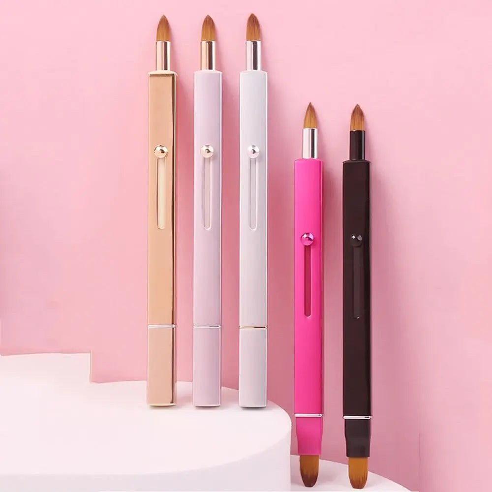 Retractable Lip Makeup Brush Lipstick Lip Gloss Brush Telescopic Dual Use Lip Brush Beauty Tools With Protect Cap
