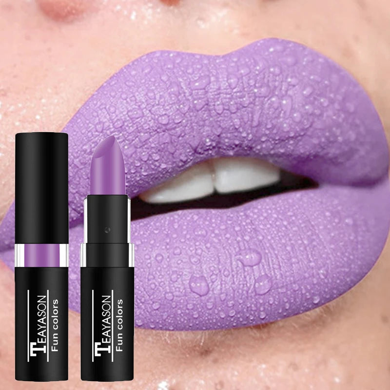 Punk Dark Wine Red Lipsticks Waterproof Easy To Color Makeup Sexy Red Lipstick Matte White Black Lip Gloss Facial Body Painting