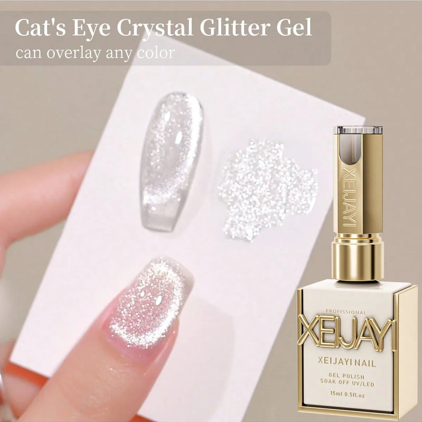 15ml Universal Silver Cat Eye Gel Polish. Glittery, Magnetic. Needs UV/LED Lamp. For Home & Salon DIY