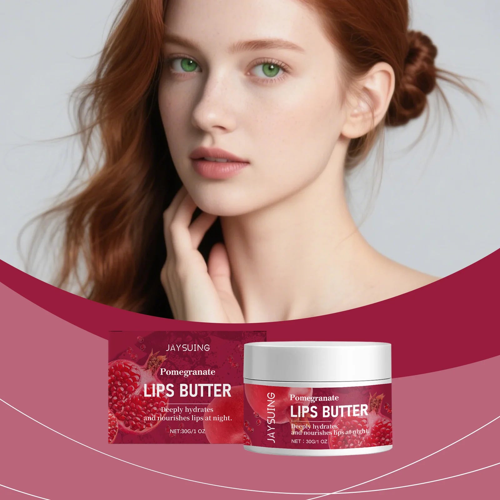 Lip Mask Overnight Moisturizing Lips Butter Balm with Hyaluronic Acid Smooth Lips Lines Anti-Cracking Exfoliating Dry Lips Care