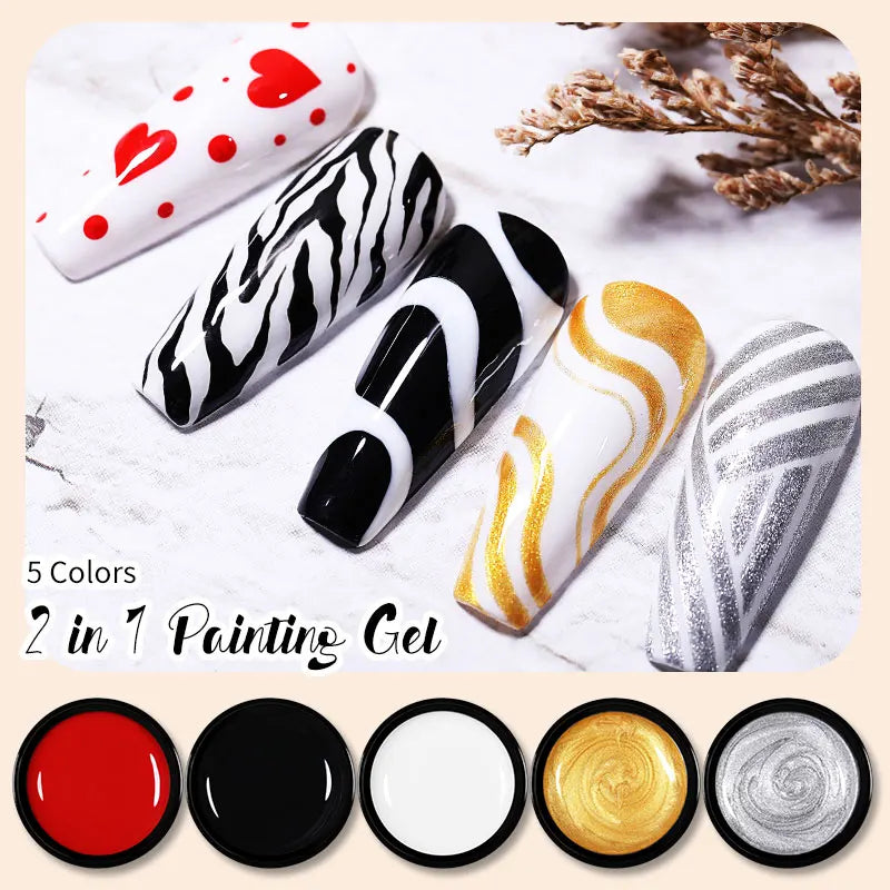 BORN PRETTY 5ml Metallic Painting Gel Polish Super Bright Silver Mirror Gel Sparkling Glitter Soak Off UV LED Gel Nail Art DIY