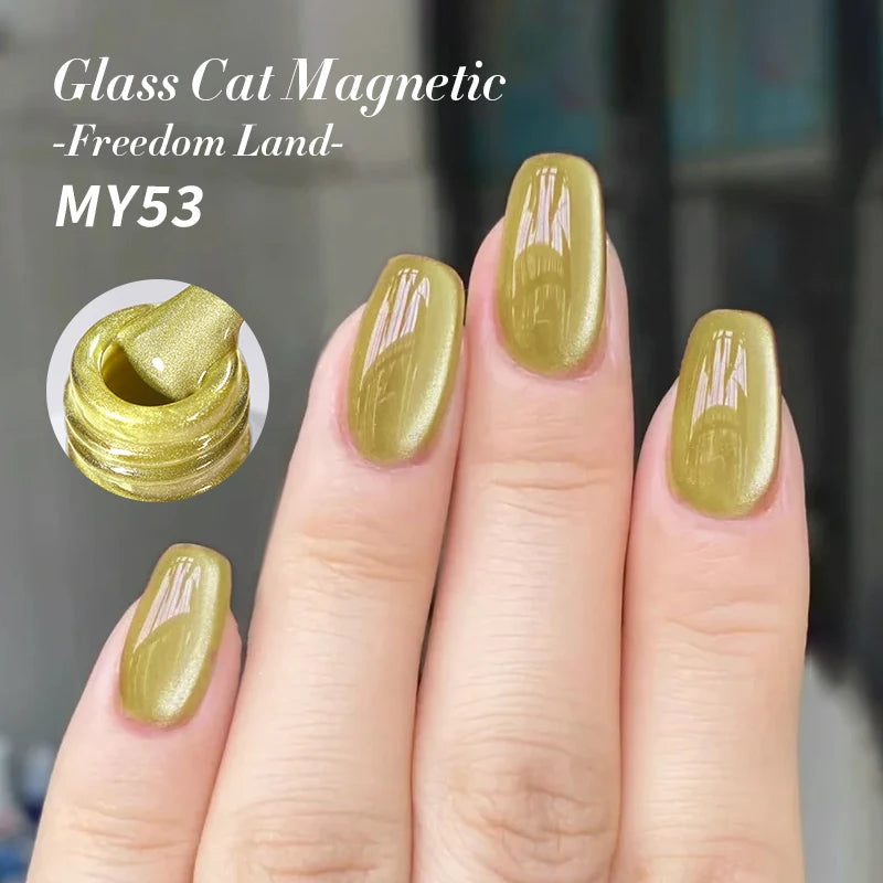 BORN PRETTY 10ml Black Glass Cat Magnetic Gel Nail Polish Silver Gold Glitter Semi Permanent Soak Off UV LED Gel Varnish