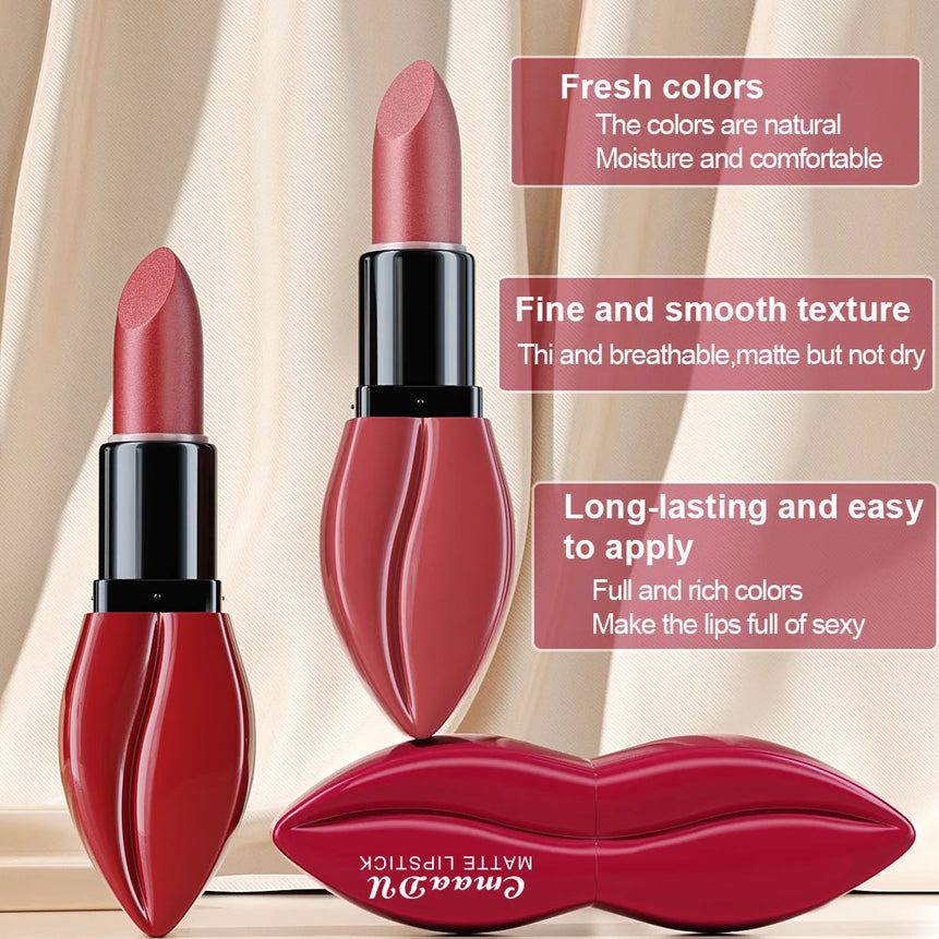 CmaaDu matte lipstick full and rich colors natural moisture comfortable fine and smooth texture long-lasting and easy to apply