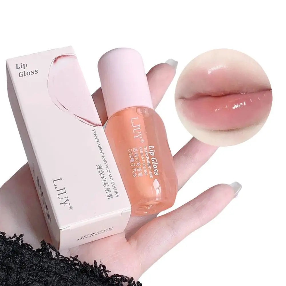 Fruit Crystal Jelly Lip Oil Hydrating Transparent Glass Lip Gloss Plumping Clear Lip Plumper Serum Lips Care Makeup Cosmetics