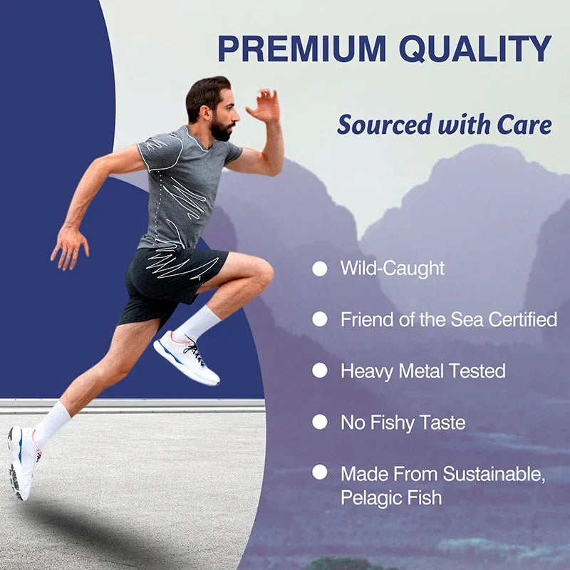 Omega 3 Fish Oil Supplement Omega-3, EPA and DHA, Relieve Brain and Joint Fatigue, Support Bone and Heart Health - 120 Capsules