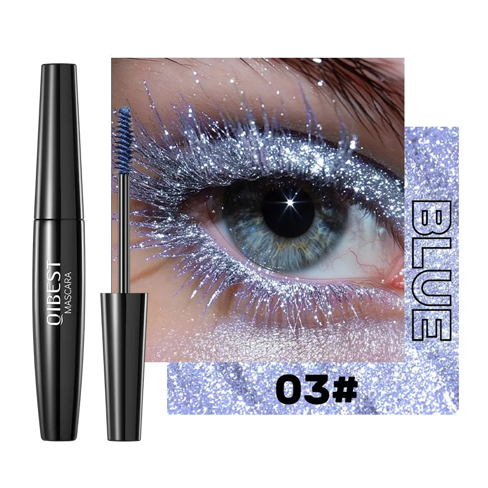 Color Mascara Eyelashes Lengthening Silk Fiber Natural Waterproof Curling Long Lasting Black Purple Silver Stage Eyes Makeup