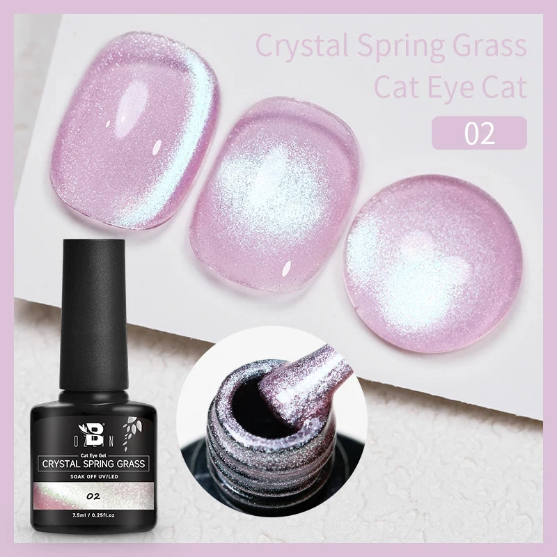 AWStorG 7.5ML Golden Gradient Cat Eye Magnetic Gel Sparkling Glitter Nail Polish Semi Permanent UV Nail Art No Need Base Color