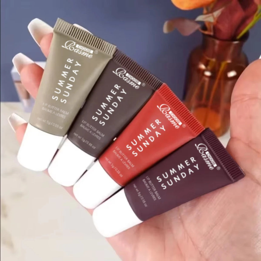 Christmas gift Moisturizing Mirror Lipstick Vanilla Powder Sugar Coffee Cake Smell Lipstick Transparent Oil Makeup Set