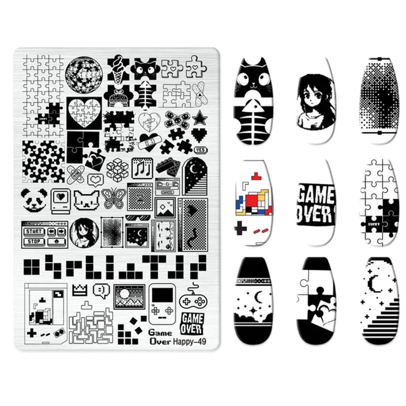 Maple Leaf Nail Stamping Plates Autumn Winter Leaves Design Polish Stencil Nail Printing Stamp Image Manicure Mold Stencil Tool