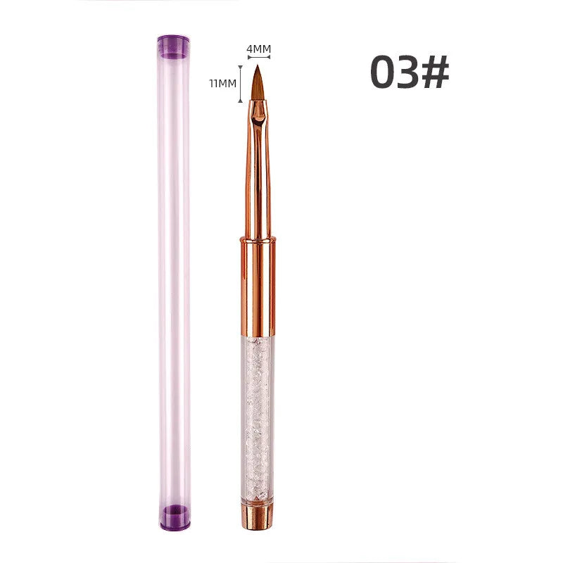 5Style Nail Art Acrylic UV Gel Extension Builder Rhinestone Painting Brush Lines Liner Pattern Drawing Pen Manicure Tool