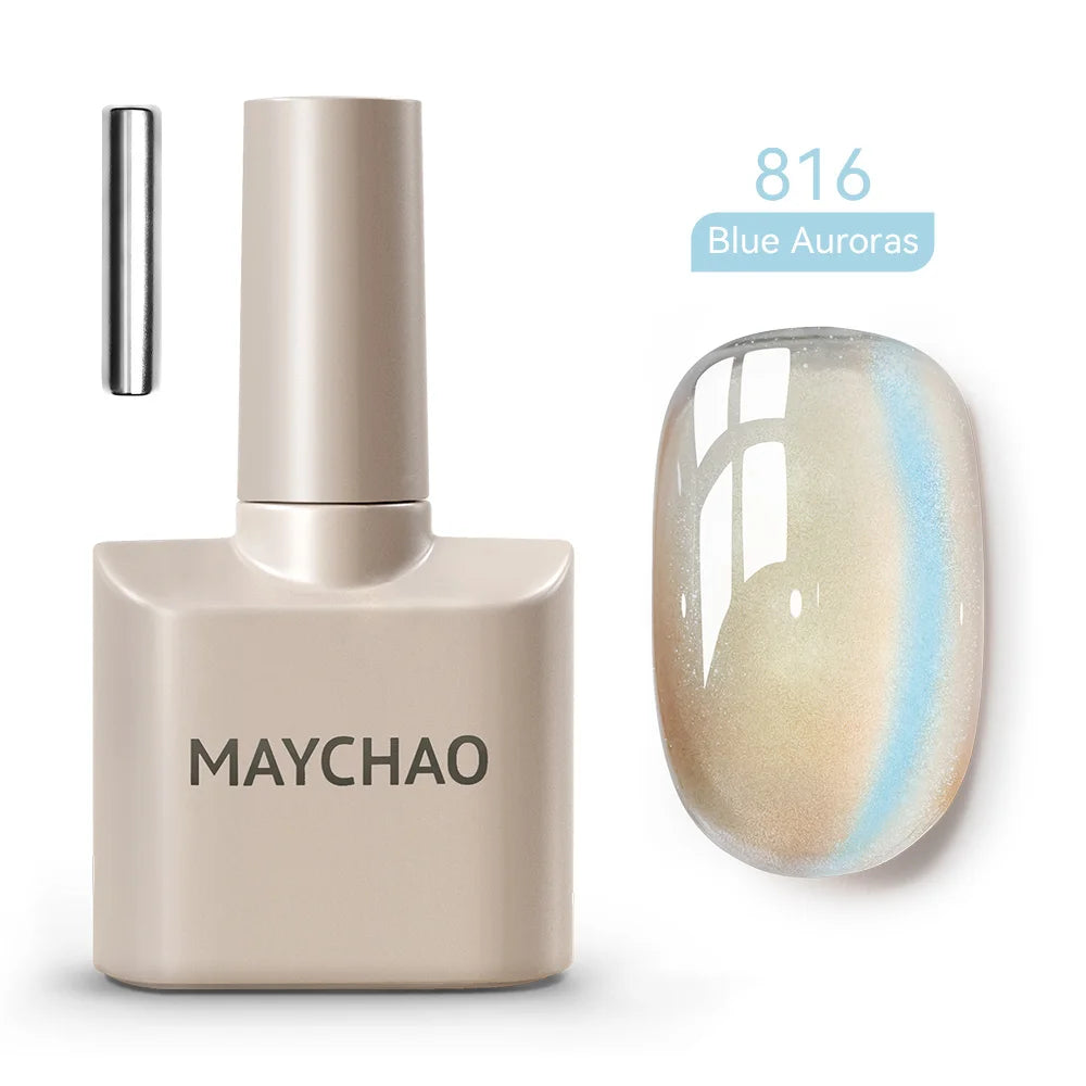 MAYCHAO 10ml Cat Magnetic Gel Nail Polish Cat Eye Glitter Effect Semi Permanent Soak Off UV Gel Varnish Manicure For Nail Art
