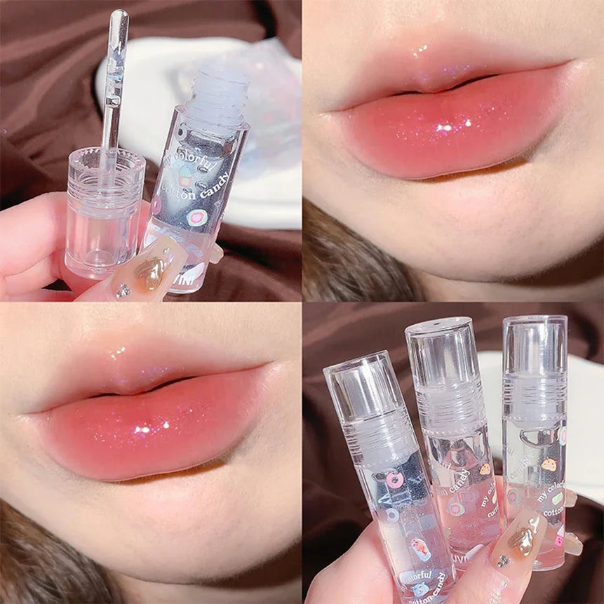 Transparent Mirror Lip Gloss Moisturizing Jelly Lip Oil Lasting Clear Glitter Plumping Liquid Lipstick Lips Care Makeup Cosmetic