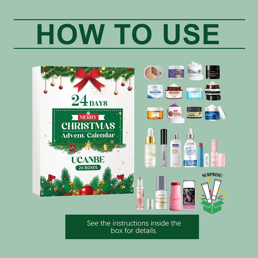 Xmas Beauty Box Beauty Skincare Advents Calendar Xmas Makeup Present Set For Adult Women Teen Girls Skin Care Birthday Present