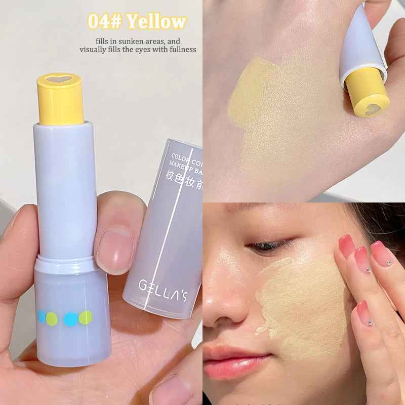 Color Correcting Makeup Primer Balm Moisturizing Green Purple Concealer Cream Cover Dark Circles Brighten Face Foundation Base