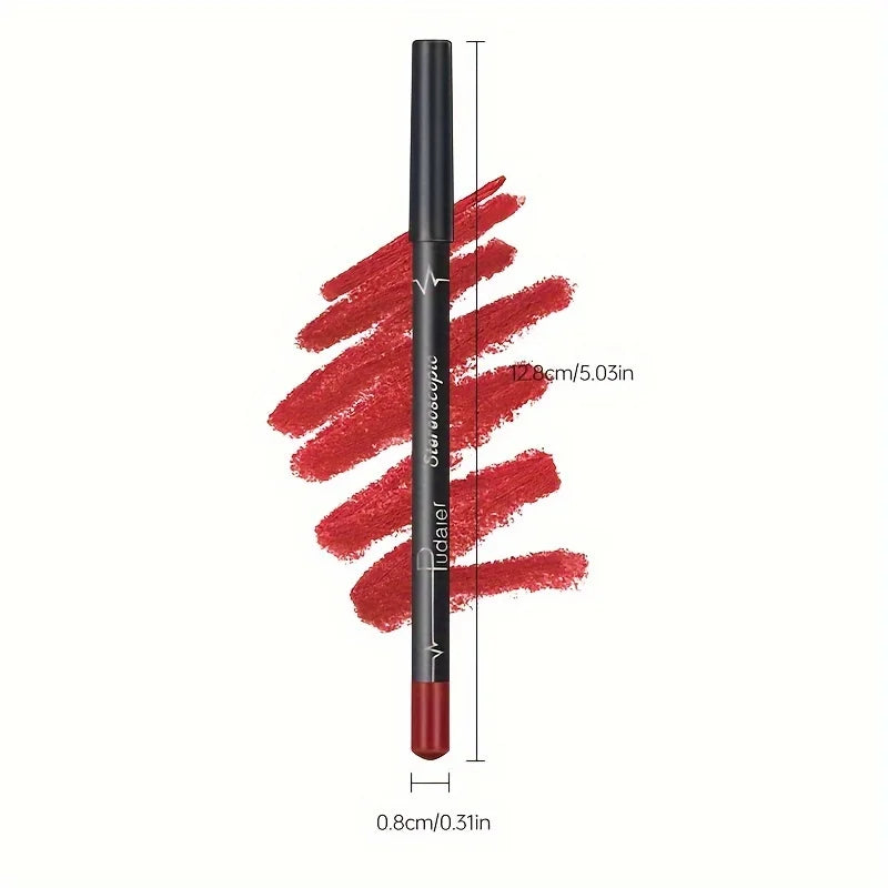Waterproof Matte Lipliner Pencil Red Contour Tint Lipstick Long Lasting Non-stick Moisturizing Lips Makeup