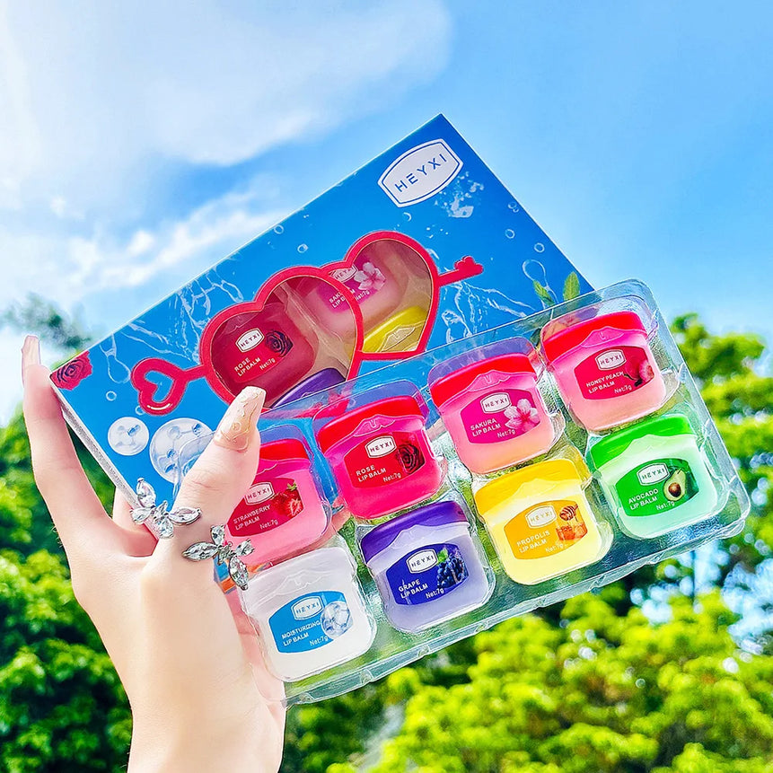 4/6/8pcs Fruit Series Lip Balm Set Sleeping Lip Mask Moisturizing Hydrating Non-sticky Anti-Cracked Lip Balm Lips Care