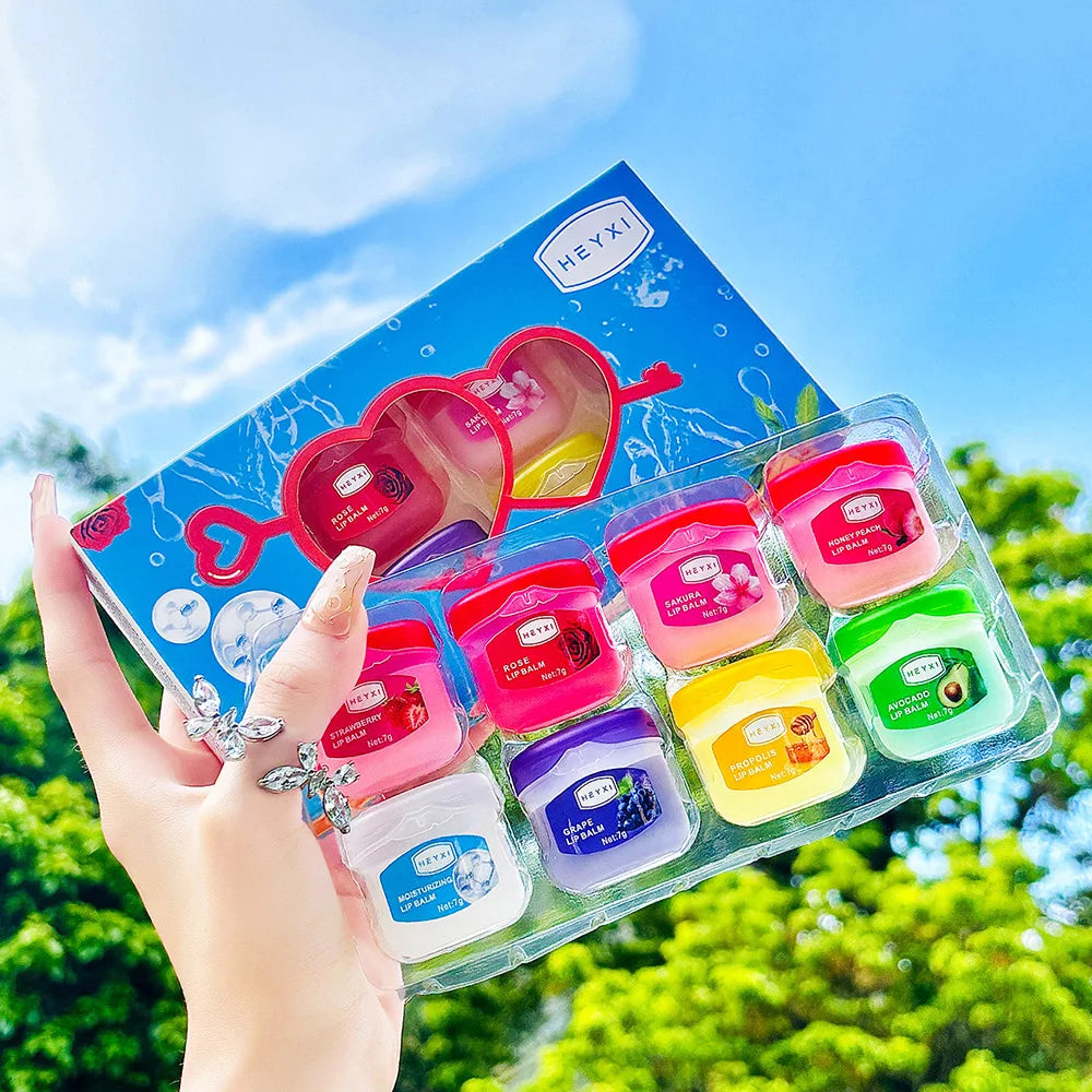 4/6/8pcs Fruit Series Lip Balm Set Sleeping Lip Mask Moisturizing Hydrating Non-sticky Anti-Cracked Lip Balm Lips Care
