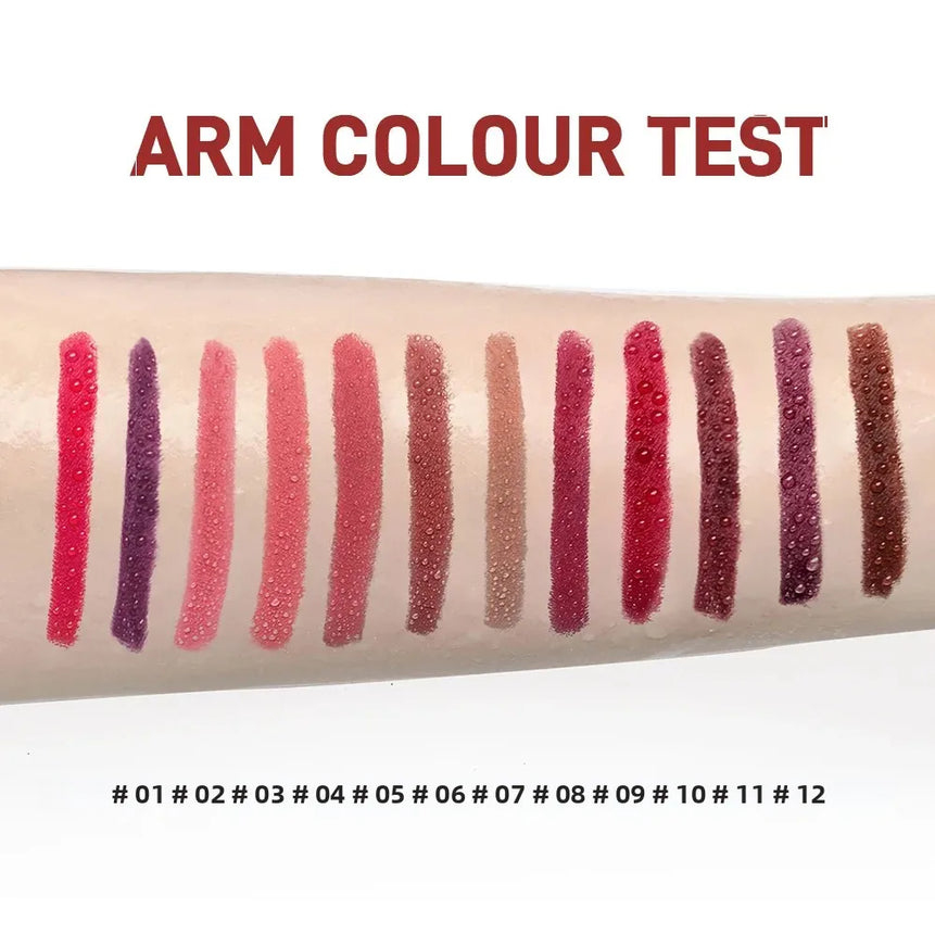 12pcs Velvet Matte Lip Liner Set Waterproof Long Lasting Lipliner Sets Lip Outline Nude Lipstick Pencil