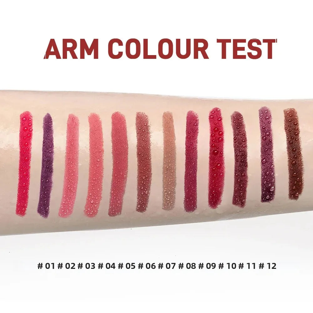 12pcs Velvet Matte Lip Liner Set Waterproof Long Lasting Lipliner Sets Lip Outline Nude Lipstick Pencil