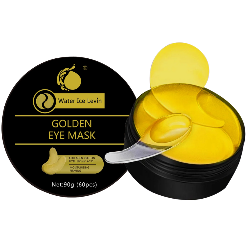 Golden Eye Mask Contains Collagen and Aloe Vera - Hypoallergenic Moisturizing Patch Suitable for All Skin Types, Increases Brightness and Elasticity, Reduces Dullness