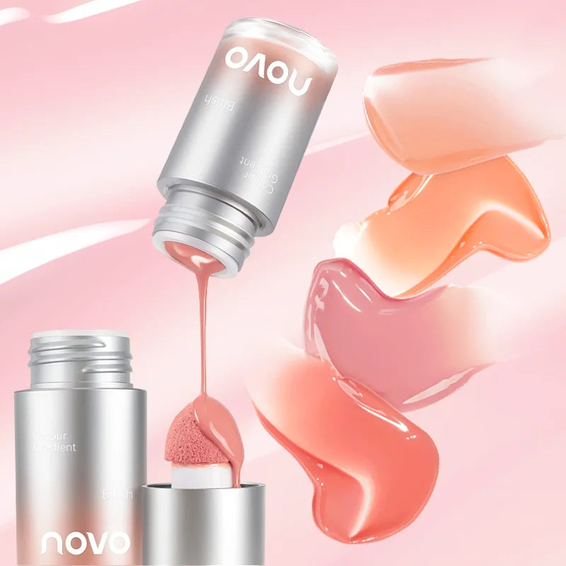 4-Color Liquid Velvet Blush, Water-Resistant & Stain-Resistant, Long-Lasting Blush For High-Pigment Color,  Festive Makeup