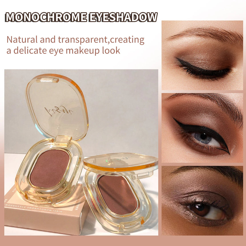 Single brown smoky matte eyeshadow palette set - Featuring shiny, portable, long-lasting bright silk single-color eyeshadows.