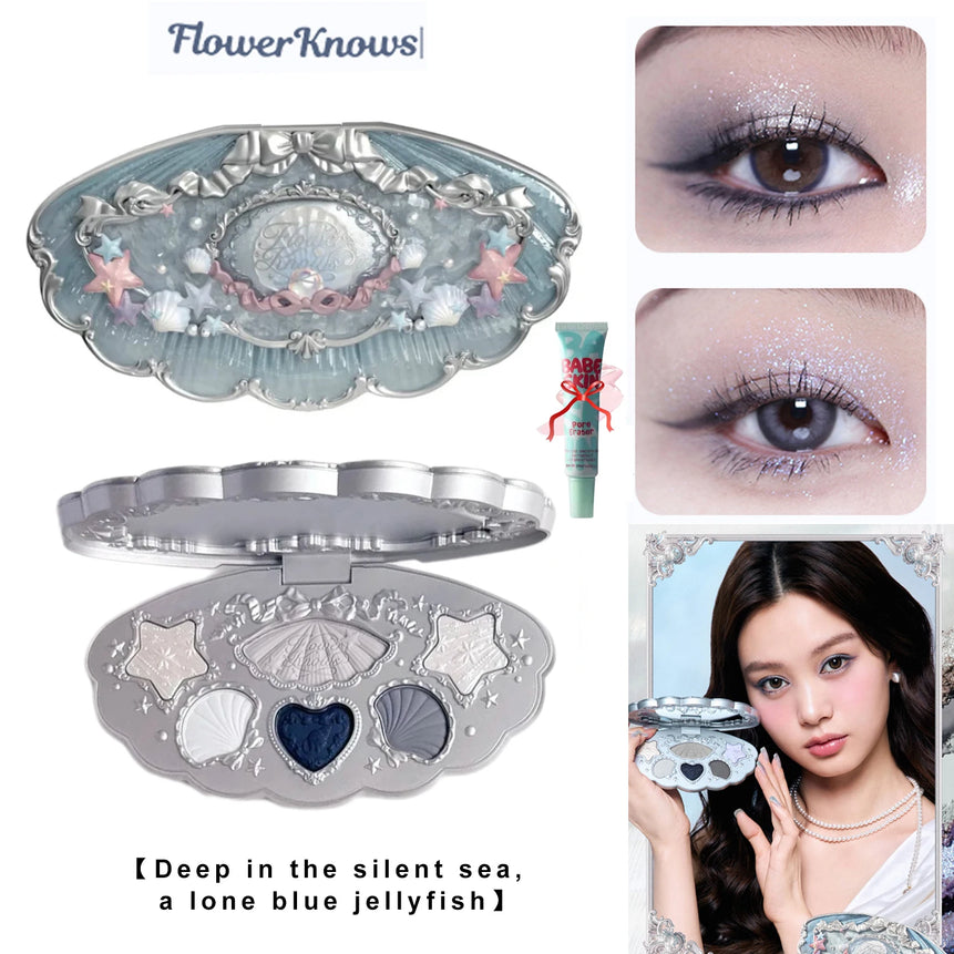 Flower Knows Swan Ballet 6 Color Eyeshadow Palette Matte Shimmer Pearl Glitter Waterproof Highly Pigmented Long Lasting Makeup