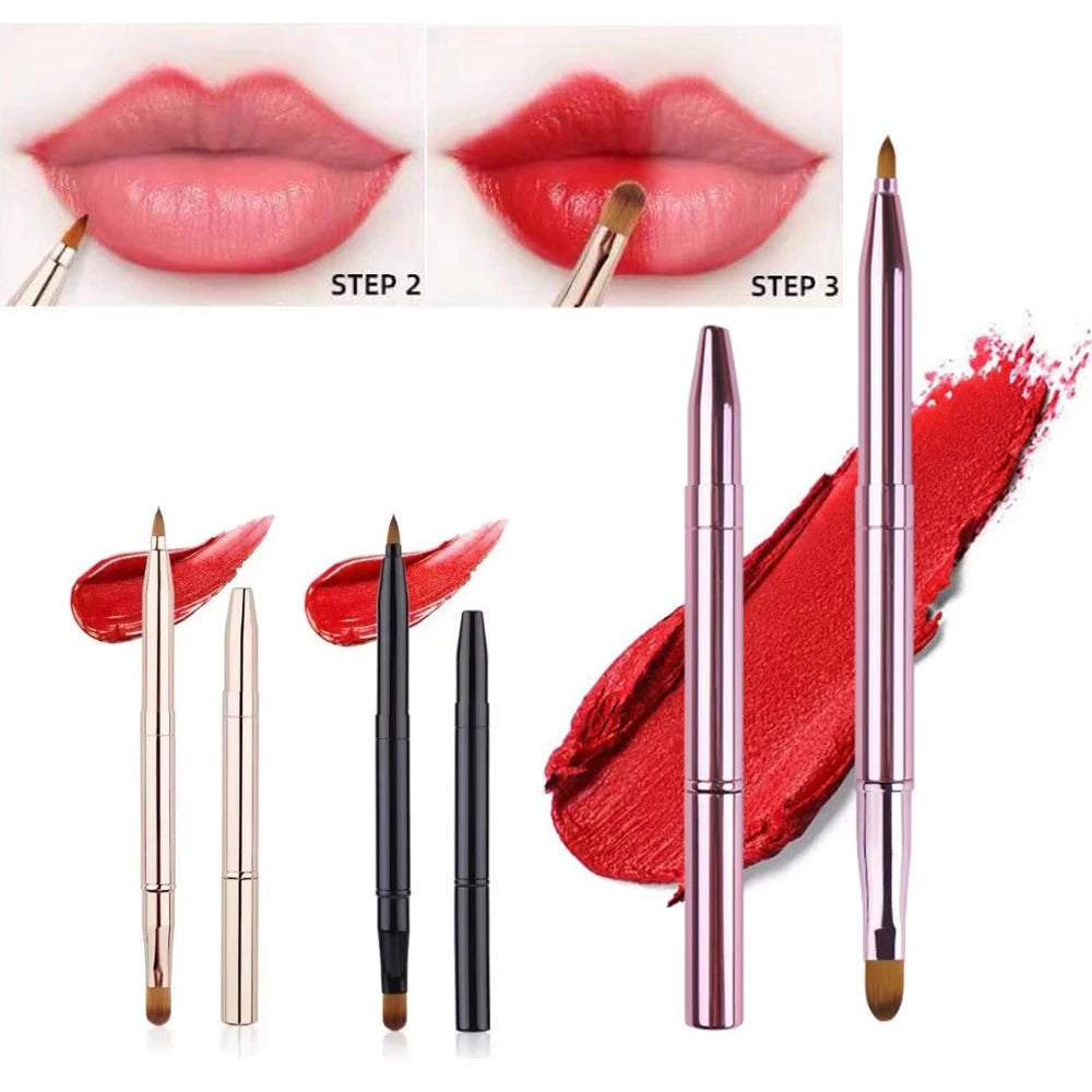 Lip Brush Telescopic Lip Brush Double Head Concealer Makeup Brush Lipstick Brush Portable Lip Brush Multi-function Makeup Tool