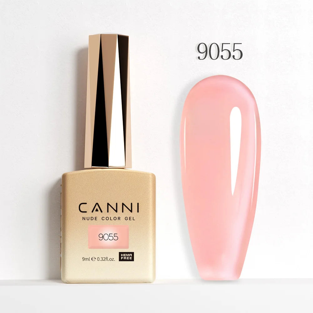 9ml CANNI HEMA/TPO FREE Nude Pink Color Nail Gel Polish Full Coverage Semi Permanent Long Wear Top Coat Venalisa Gel Varnish